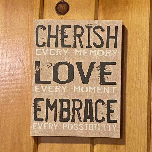 Tan/Brown Home Decor Sign with Inspirational Quote - Picture 2 of 3